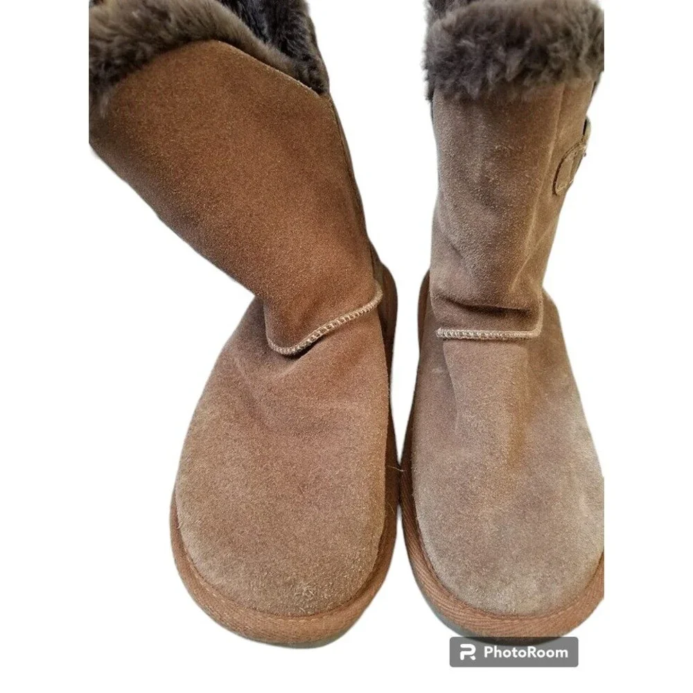German Brown Leather Boots Size US 9 Fur Lined Rubber Sole EU 39 Comfort